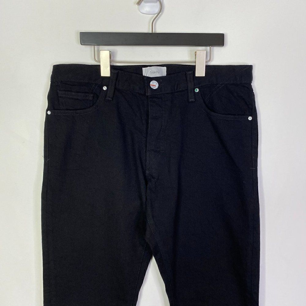 NEW Triarchy Slim Straight Black Button Fly Jeans - Picture 4 of 8